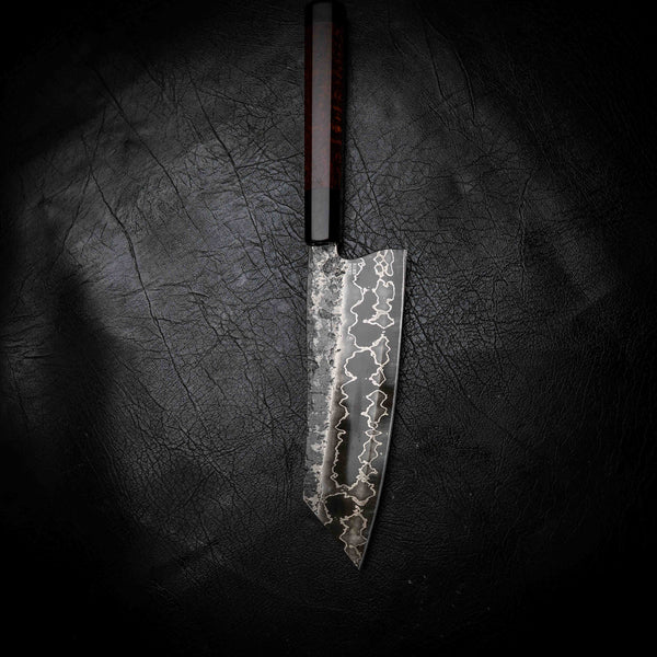 Santoku | 52100 San Mai, Snakewood & Black Buffalo Horn Wa Handle