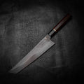 Tanto Kitchen Knife — Arizona Ironwood, Copper & Ebony Wa Handle