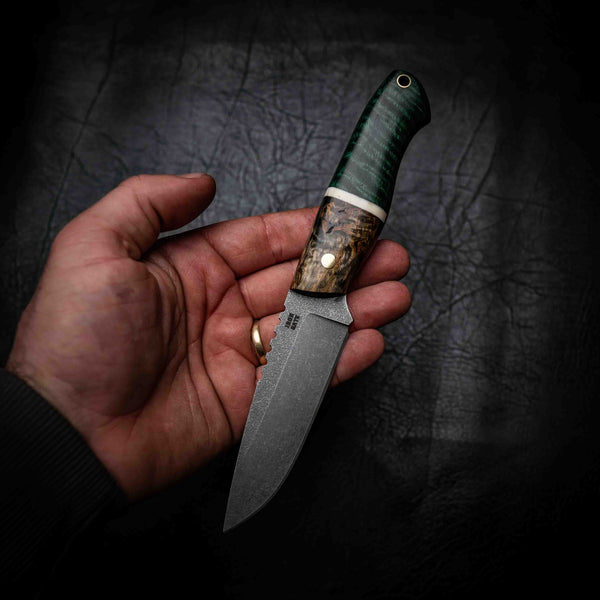 Bushcraft — Curly Birch, Bone & Emerald Curly Mango