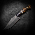 Wide Hunter — Purple Dyed Birch, Bone & Gold Curly Birch