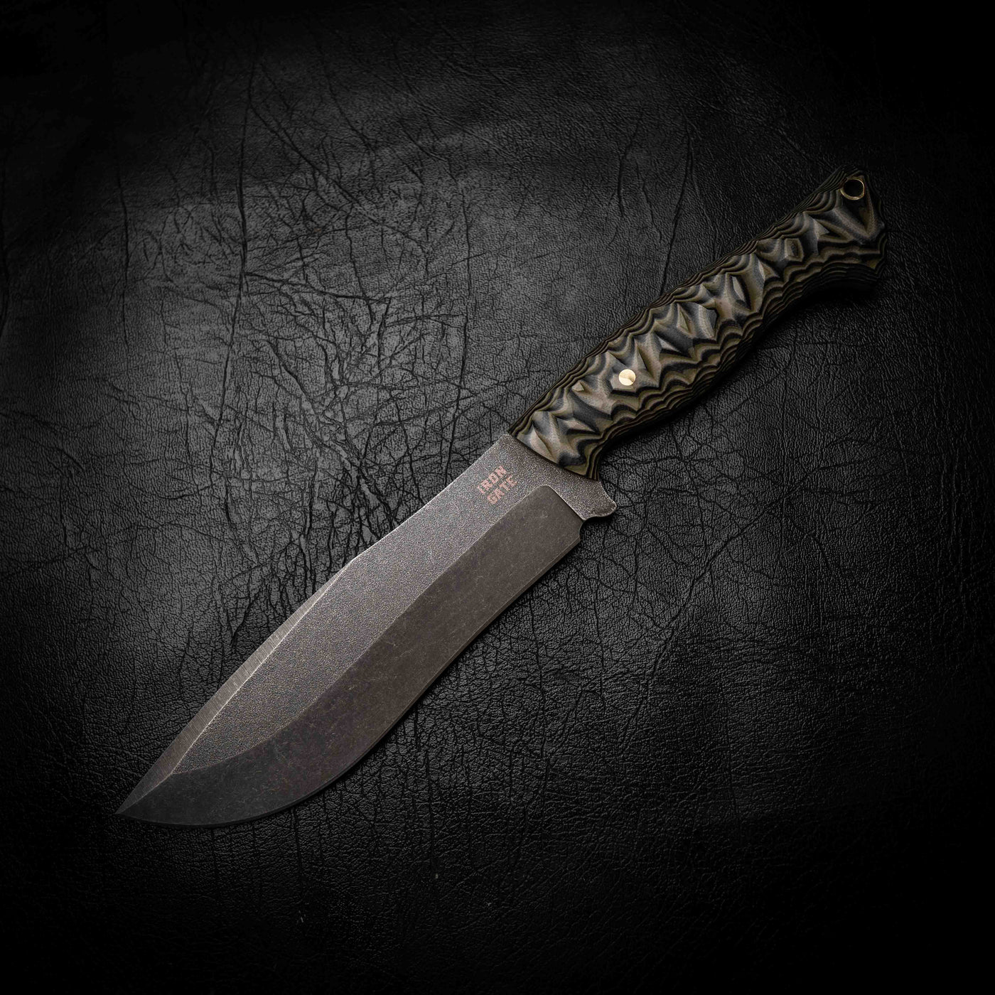 Bear Knife — 3-Layer Camo G10, Rock Face