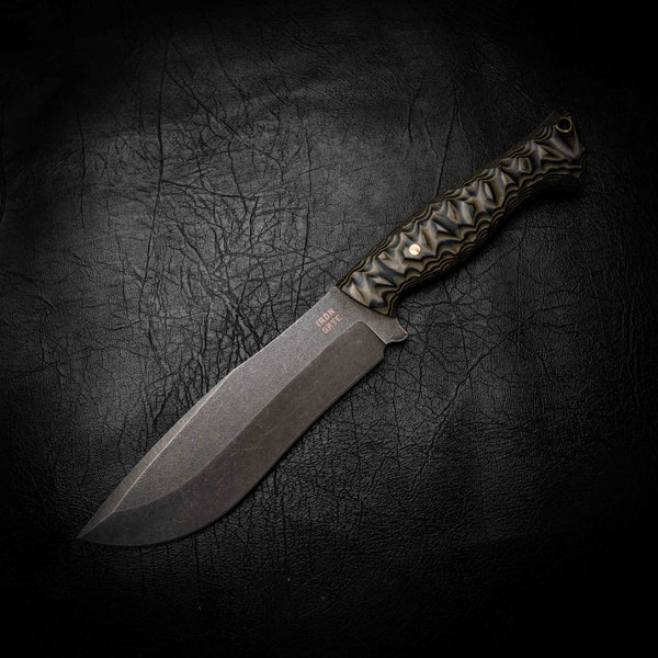 Bear Knife — 3-Layer Camo G10, Rock Face