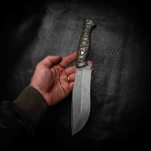 Bear Knife — 3-Layer Camo G10, Rock Face