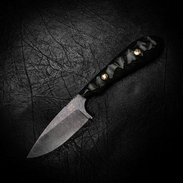 Ergo Skinner — Green & Black Layered G10, Rock Face