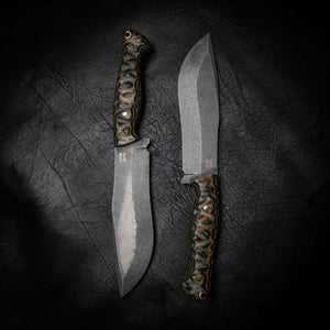 Bear Knife — 5-Layer Camo G10, Rock Face