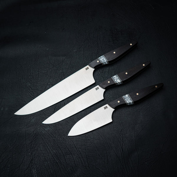 Kitchen Series 3-Piece Set – African Blackwood & White Trustone Inlay