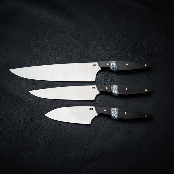Kitchen Series 3-Piece Set – African Blackwood & White Trustone Inlay