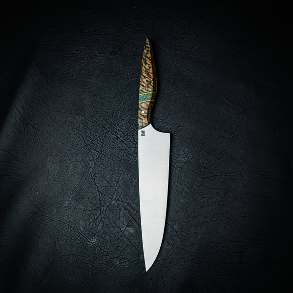 Large Chef Knife – Dyed Banksia Wood with Trustone Spacer
