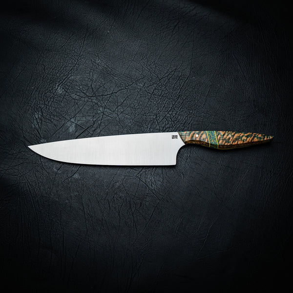 Large Chef Knife – Dyed Banksia Wood with Trustone Spacer