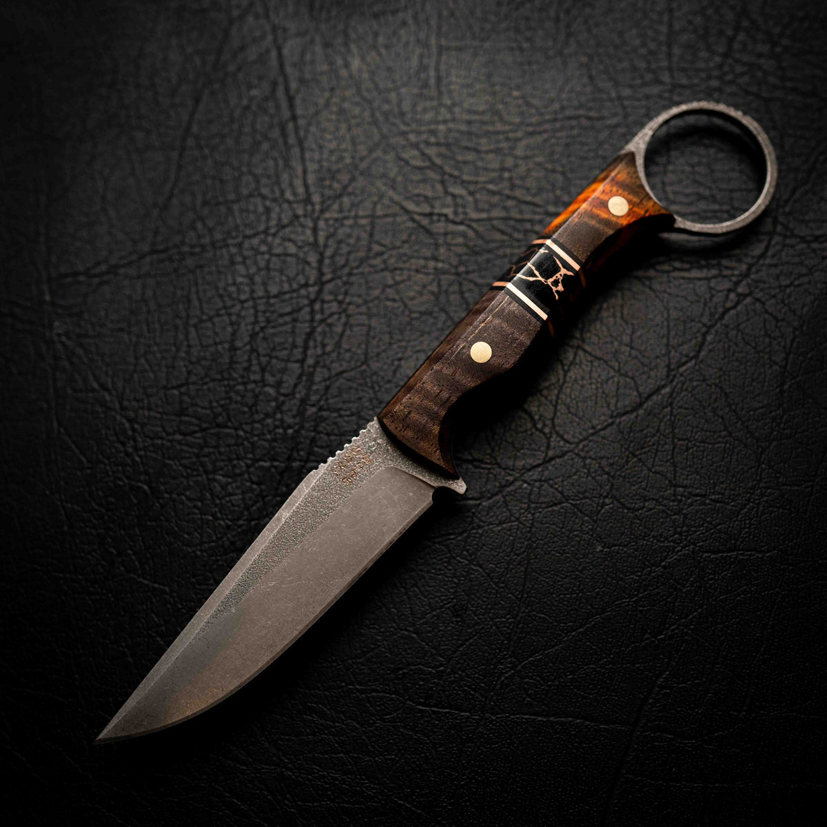 The Crow — Orange & Brown Curly Mango, Copper & TruStone