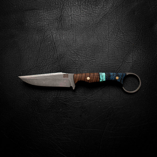 The Crow — Brown & Blue Curly Mango with TruStone