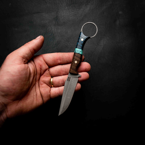The Crow — Brown & Blue Curly Mango with TruStone