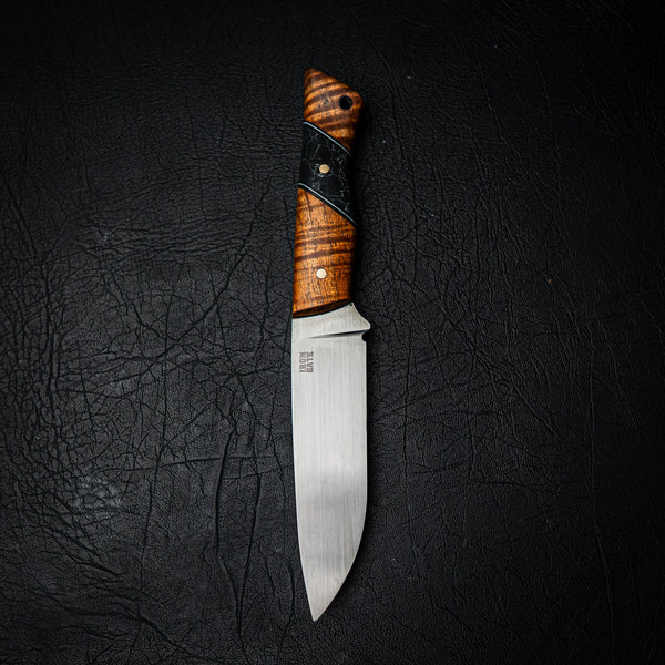 Bushcraft Knife – 440C Stainless with Tasmanian Blackwood & Trustone Spacer