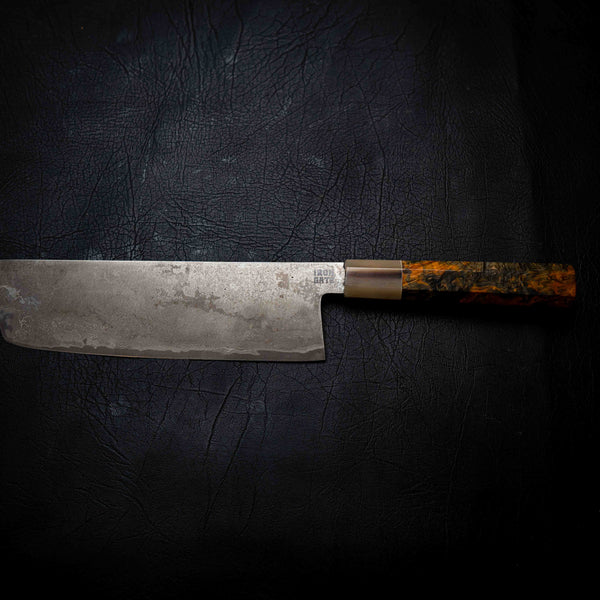 M390 San Mai Nakiri, Stabilised & Dyed Birch