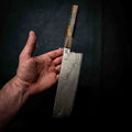 M390 San Mai Nakiri, Stabilised & Dyed Birch