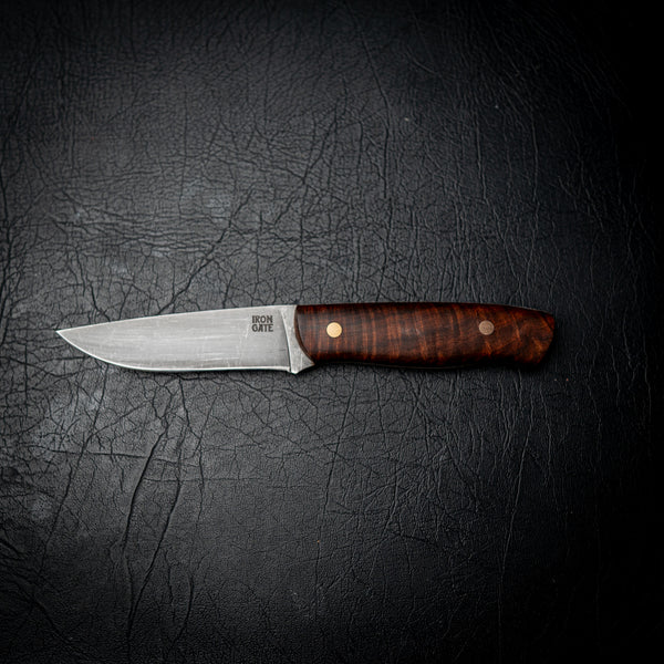 Bushcraft Knife – N690 Steel & Full Ringed Gidgee Handle