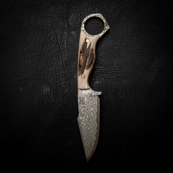 Mini Hunter — Damascus & Fallow Deer Antler