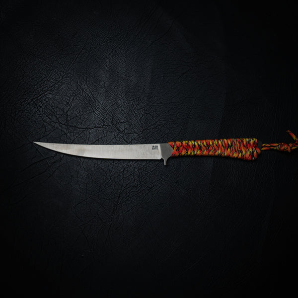 Paracord Boning Knife — Orange Camo (Nitro-V Stainless)