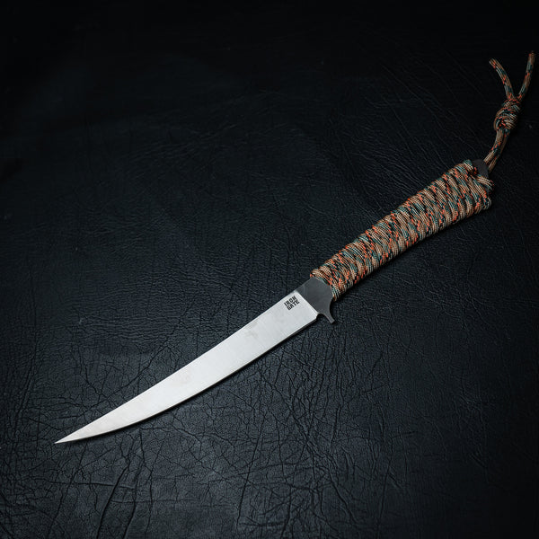 Paracord Boning Knife — Orange & Green Camo (Nitro-V Stainless)