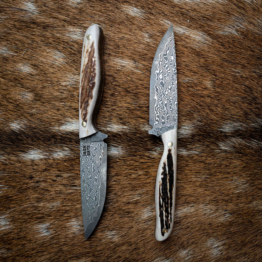 The Ringer — Damascus | Full Deer Antler