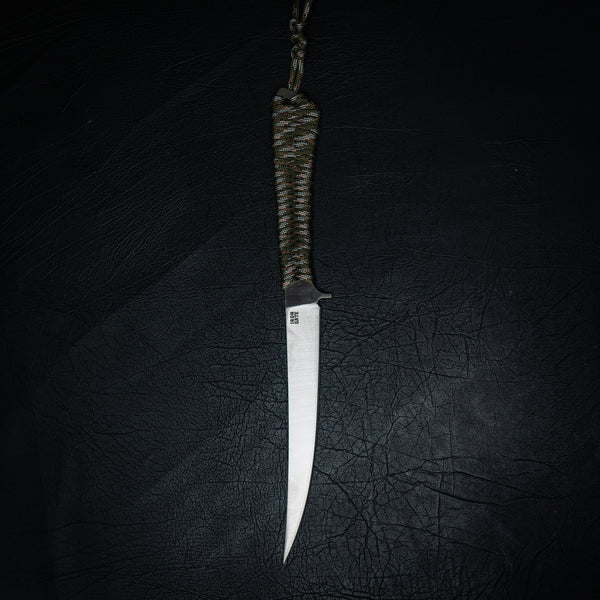 Large Paracord Boning / Fillet Knife — Green Camo (Nitro-V Stainless)