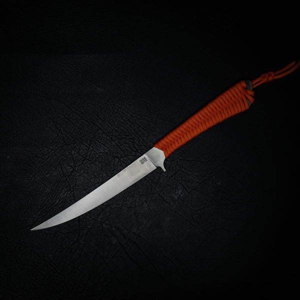 Paracord Boning Knife — Blaze Orange (Nitro-V Stainless)