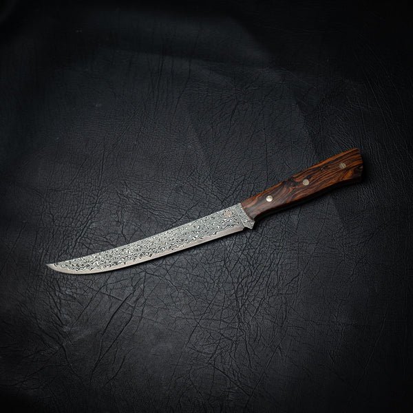 Large Hybrid Boning–Fillet Knife — Ironwood Handle (Damascus Stainless)