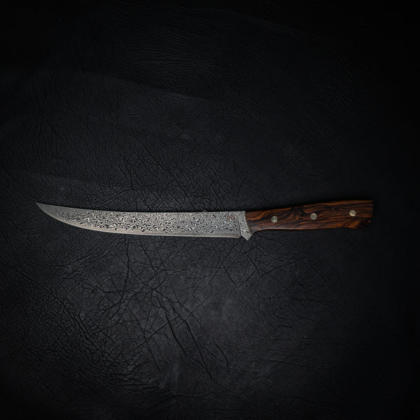 Large Hybrid Boning–Fillet Knife — Ironwood Handle (Damascus Stainless)