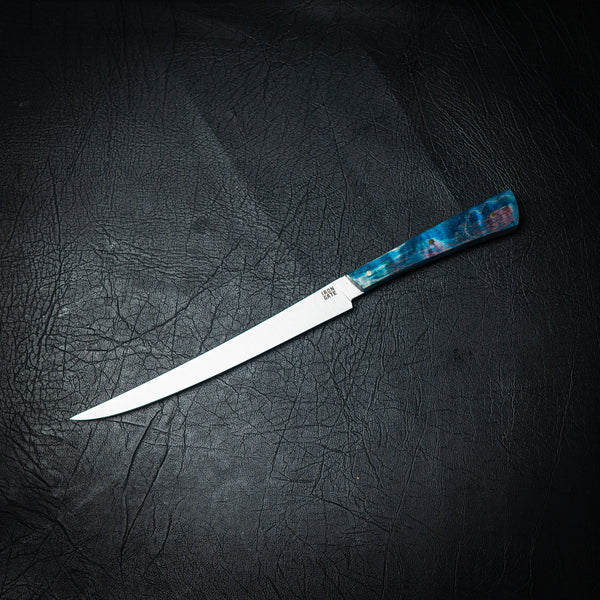 Flexxy Fillet Knife — Purple & Blue Curly Maple