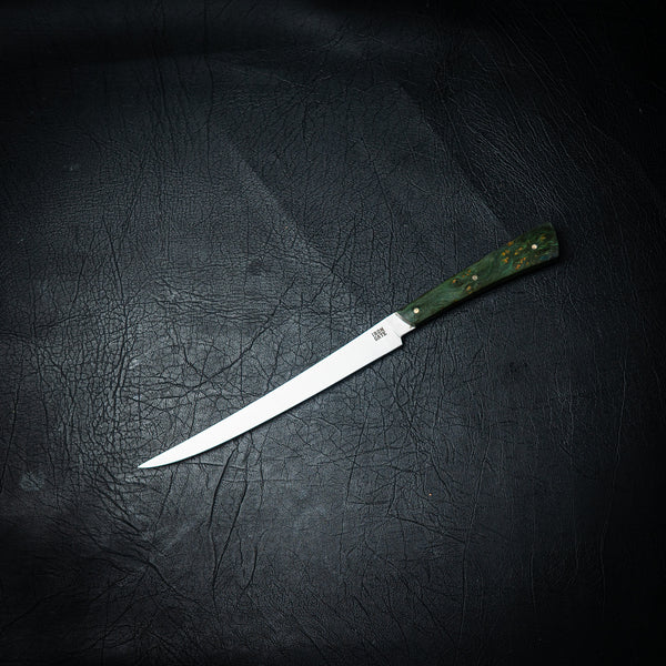 Flexxy Fillet Knife — Dyed Cheese Burl