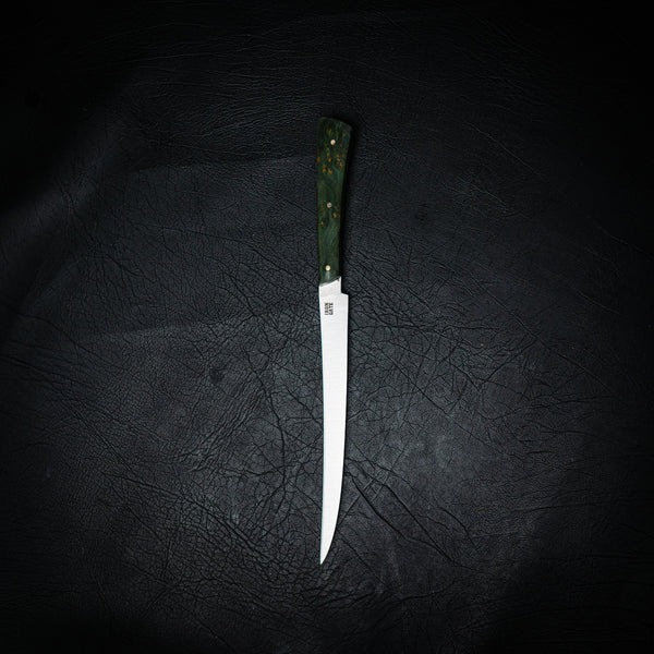 Flexxy Fillet Knife — Dyed Cheese Burl