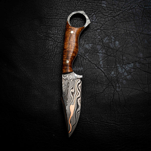 Mini Hunter — Baker Forge Copper Damascus | Ringed Gidgee