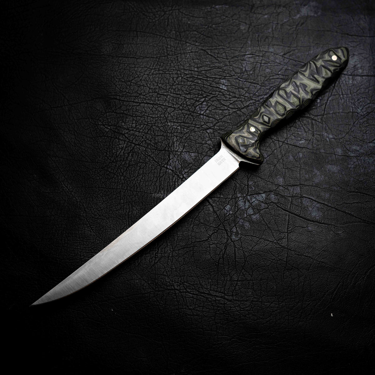 Boning Knife — Camo Layered G10, Rock Face