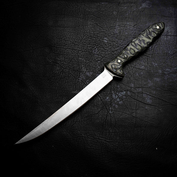 Boning Knife — Camo Layered G10, Rock Face