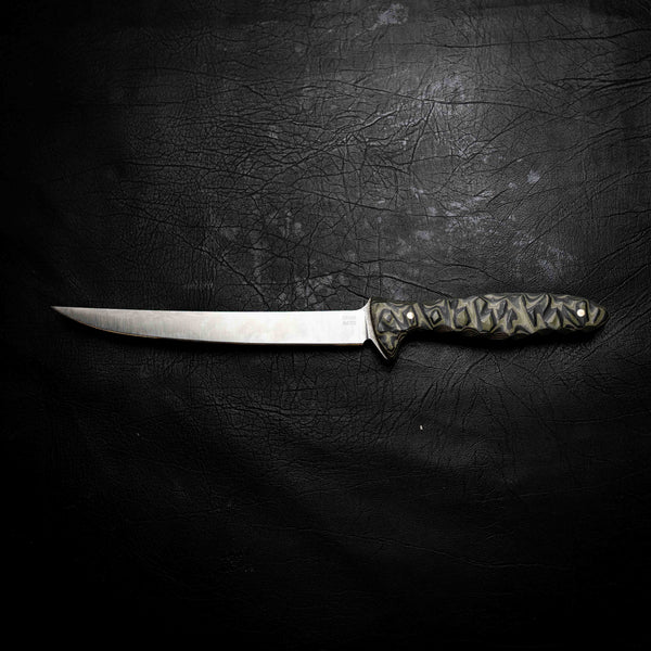 Boning Knife — Camo Layered G10, Rock Face