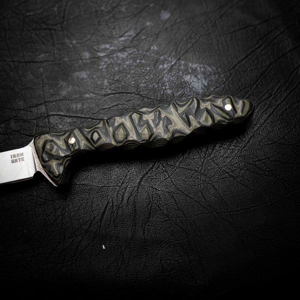 Boning Knife — Camo Layered G10, Rock Face