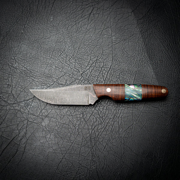Field Bowie – Ringed Gidgee with Abalone Inlay