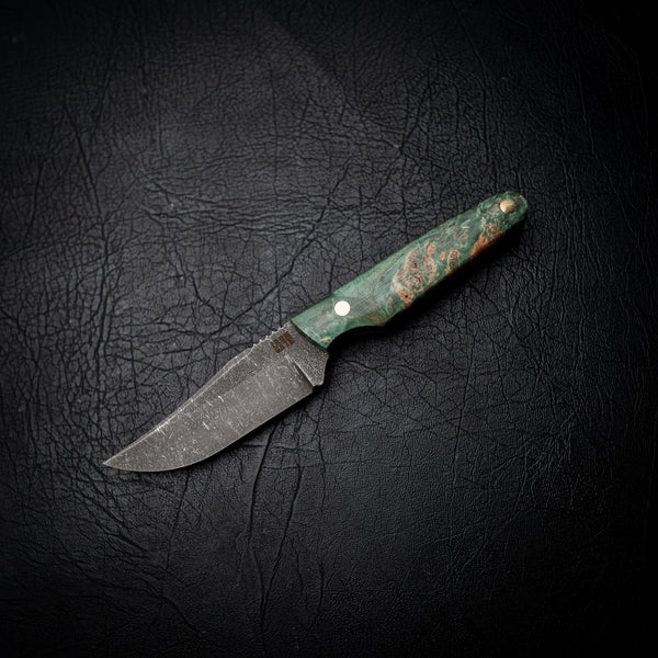 Field Bowie – Green Dyed Maple Burl