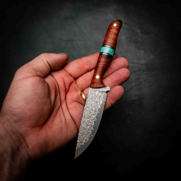 The Ringer — Orange Curly Mango, Turquoise TruStone & Brass