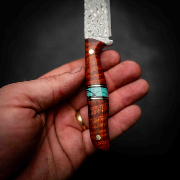 The Ringer — Orange Curly Mango, Turquoise TruStone & Brass