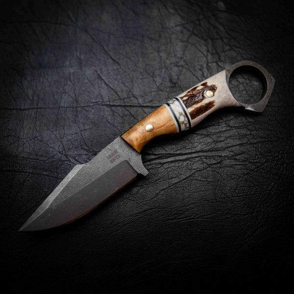 Mini Hunter — Maple, White & Gold TruStone & Deer Antler