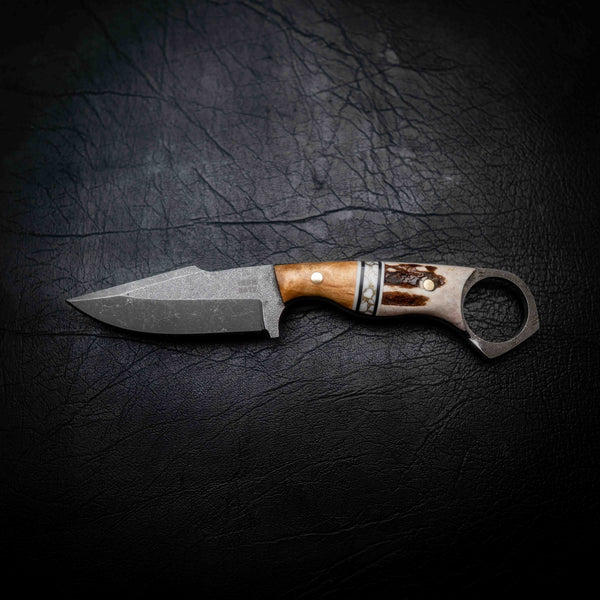 Mini Hunter — Maple, White & Gold TruStone & Deer Antler