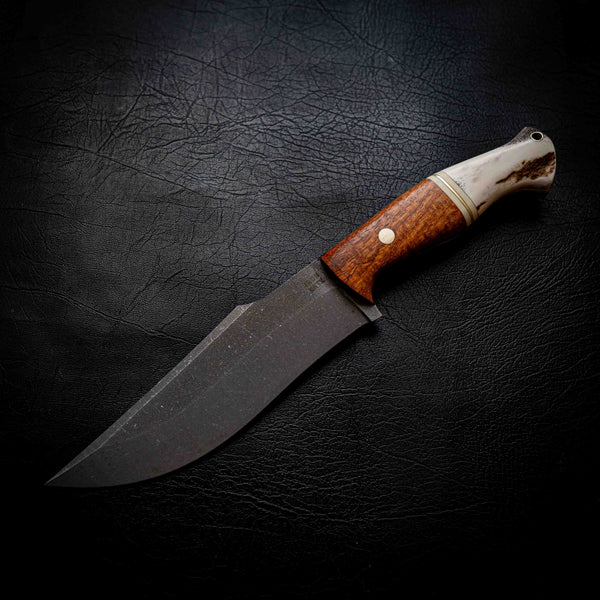 Large Hunter — Afzelia Xylay, Brass, Ivory G10 & Deer Antler