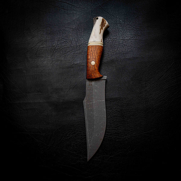 Large Hunter — Afzelia Xylay, Brass, Ivory G10 & Deer Antler