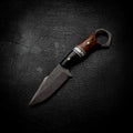 Mini Hunter — Black G10, White & Brass TruStone & Amboyna Burl