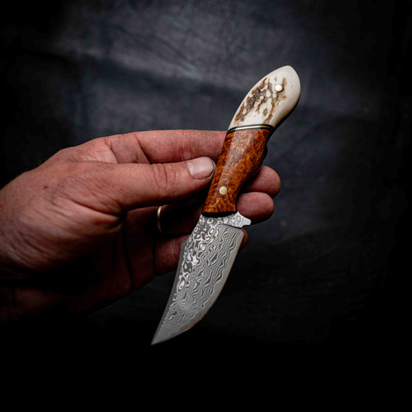 Mini Skinner — Afzelia Xylay, Brass & Deer Antler