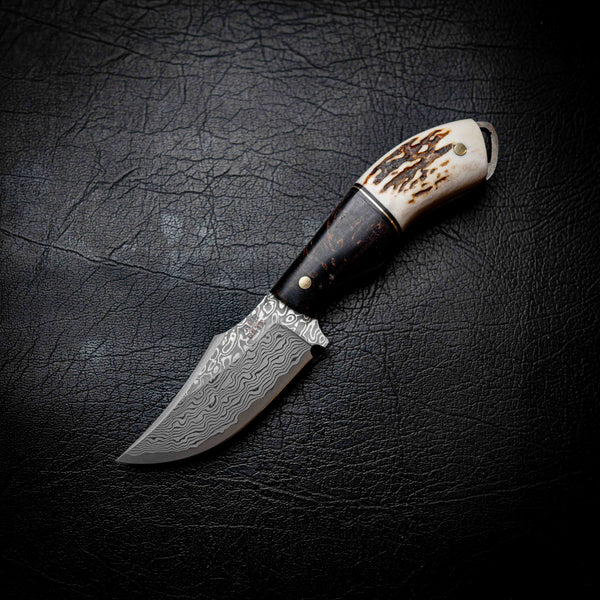 Mini Skinner — Dark Stabilised Birch, Brass & Deer Antler