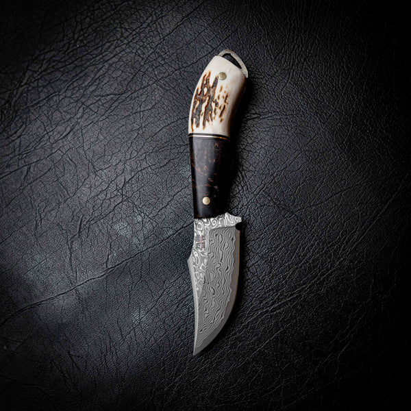 Mini Skinner — Dark Stabilised Birch, Brass & Deer Antler