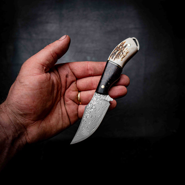 Mini Skinner — Dark Stabilised Birch, Brass & Deer Antler