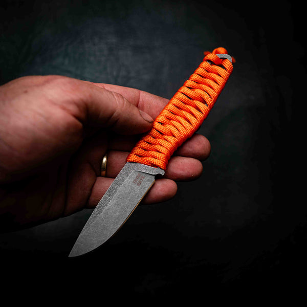 Paracord Utility Knife — Orange Paracord